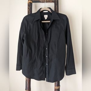EUC Chico's NO IRON black blouse Size O
